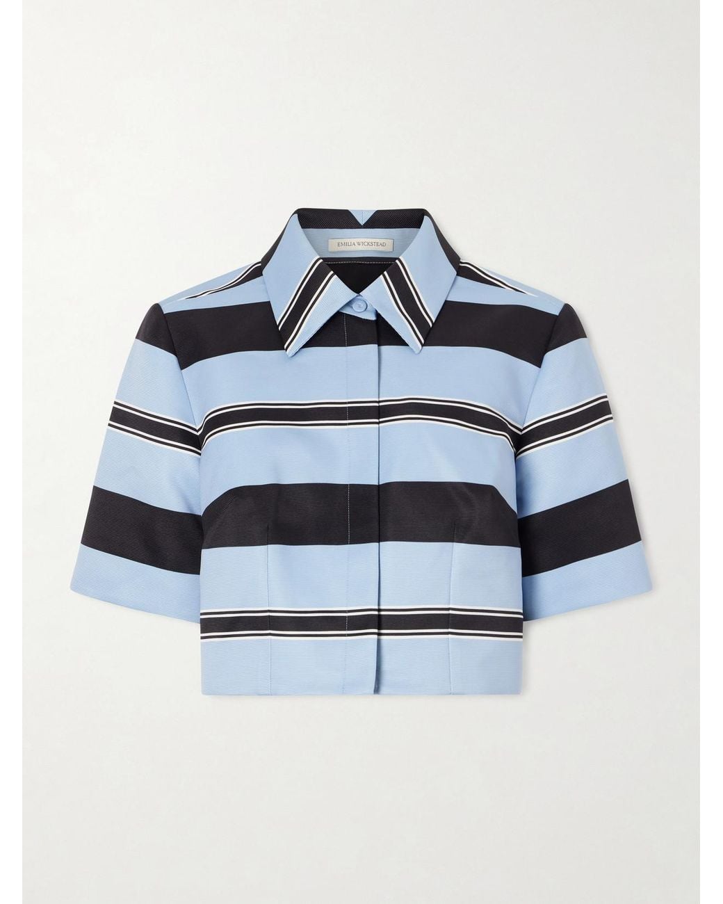 Emilia Wickstead Blue Natalie Striped Twill Shirt