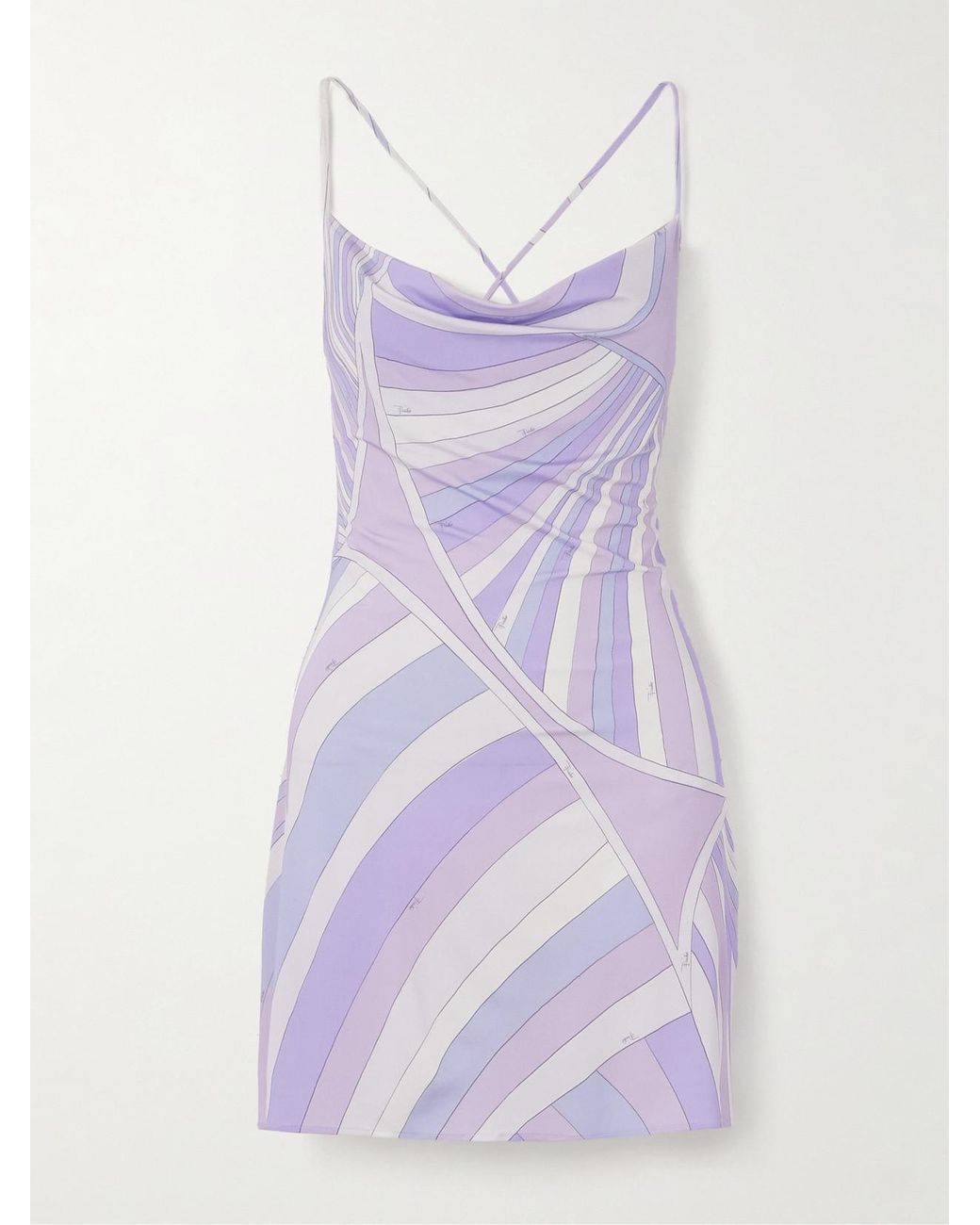 Emilio Pucci Purple Satin Iride Print Mini Dress