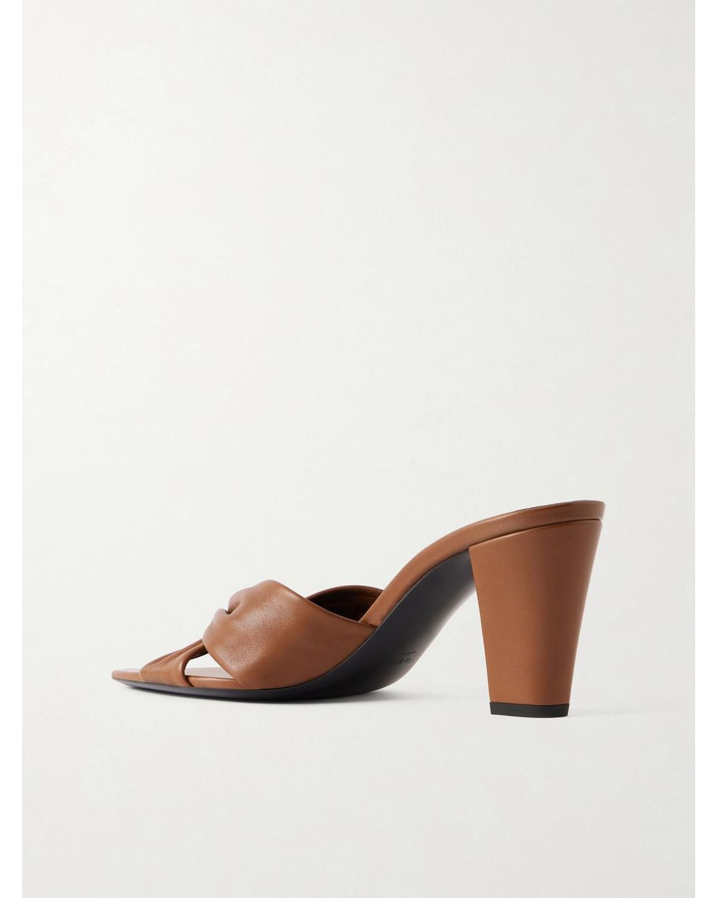 Saint Laurent Natural Franciane Twisted Leather Mules