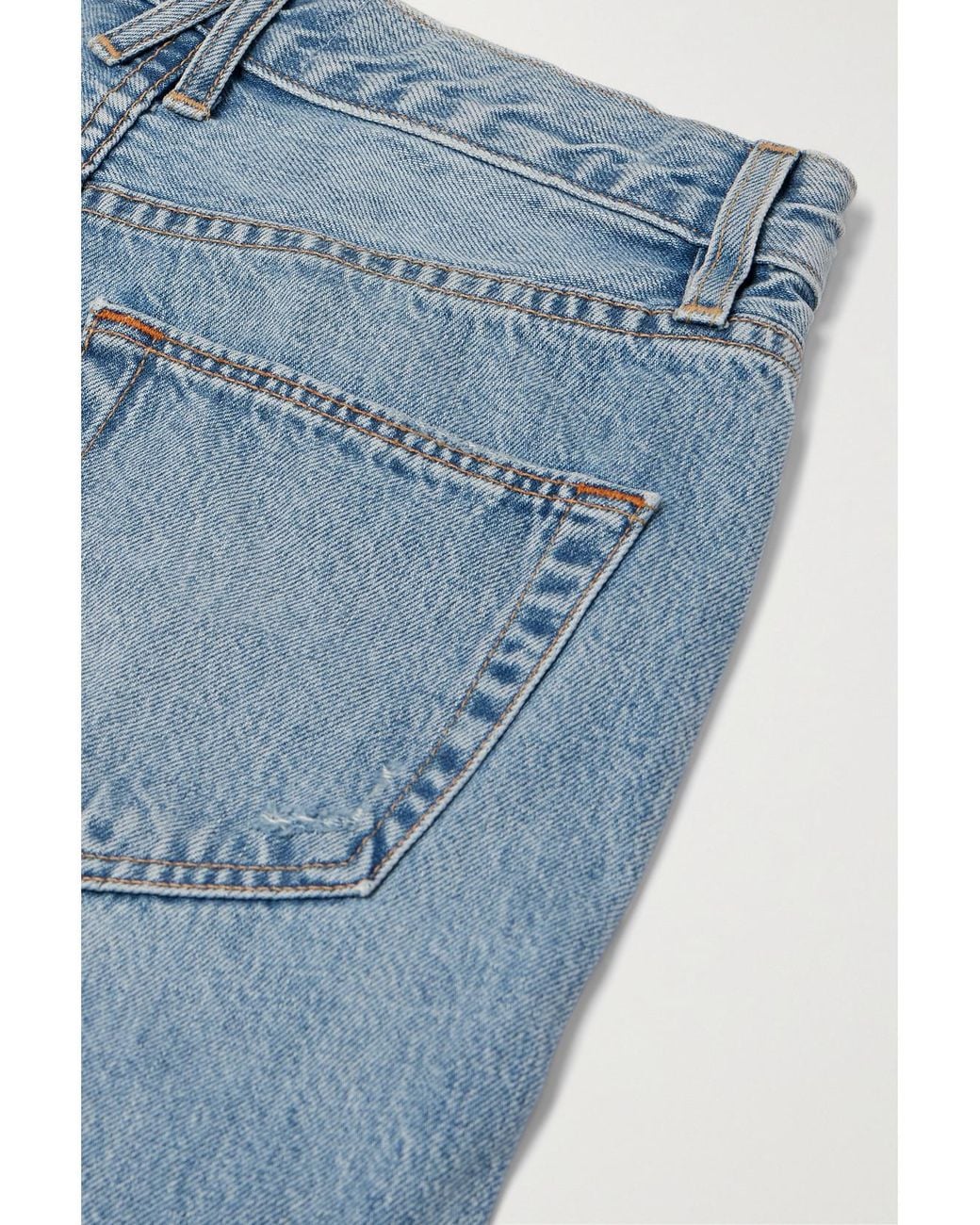 SLVRLAKE Denim Blue London Organic High-Rise Straight-Leg Jeans
