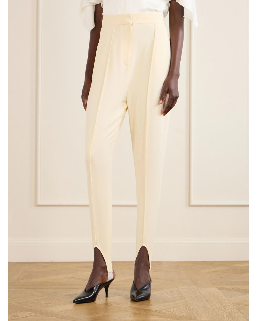 Stella McCartney White High-Rise Jersey Stirrup Leggings