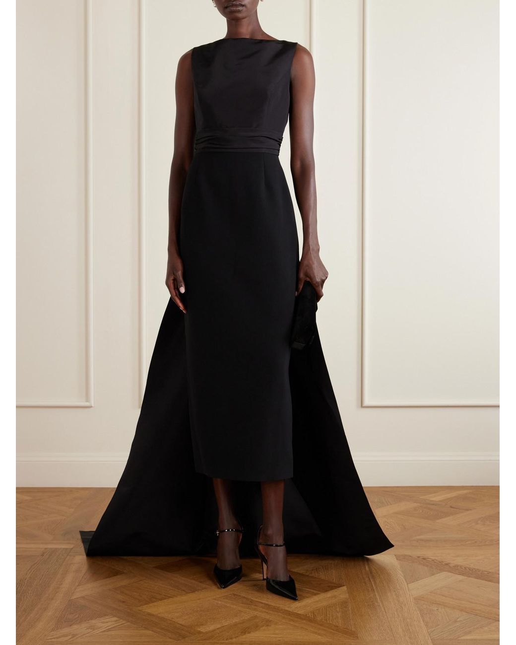 Carolina Herrera Blue Bow-Detailed Faille Gown