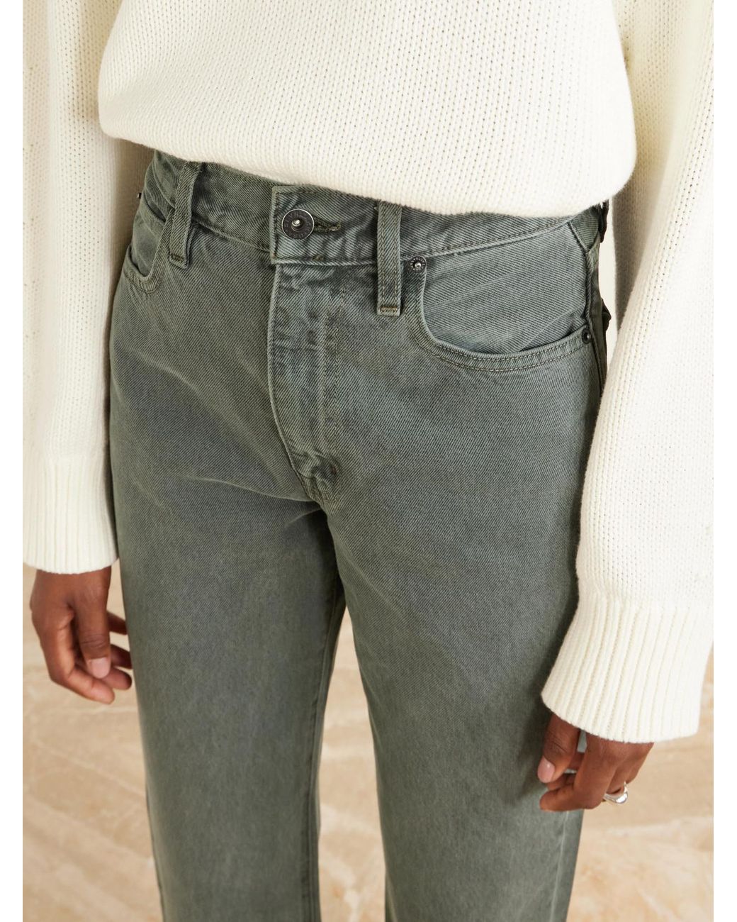 SLVRLAKE Denim Gray London High-Rise Straight-Leg Jeans