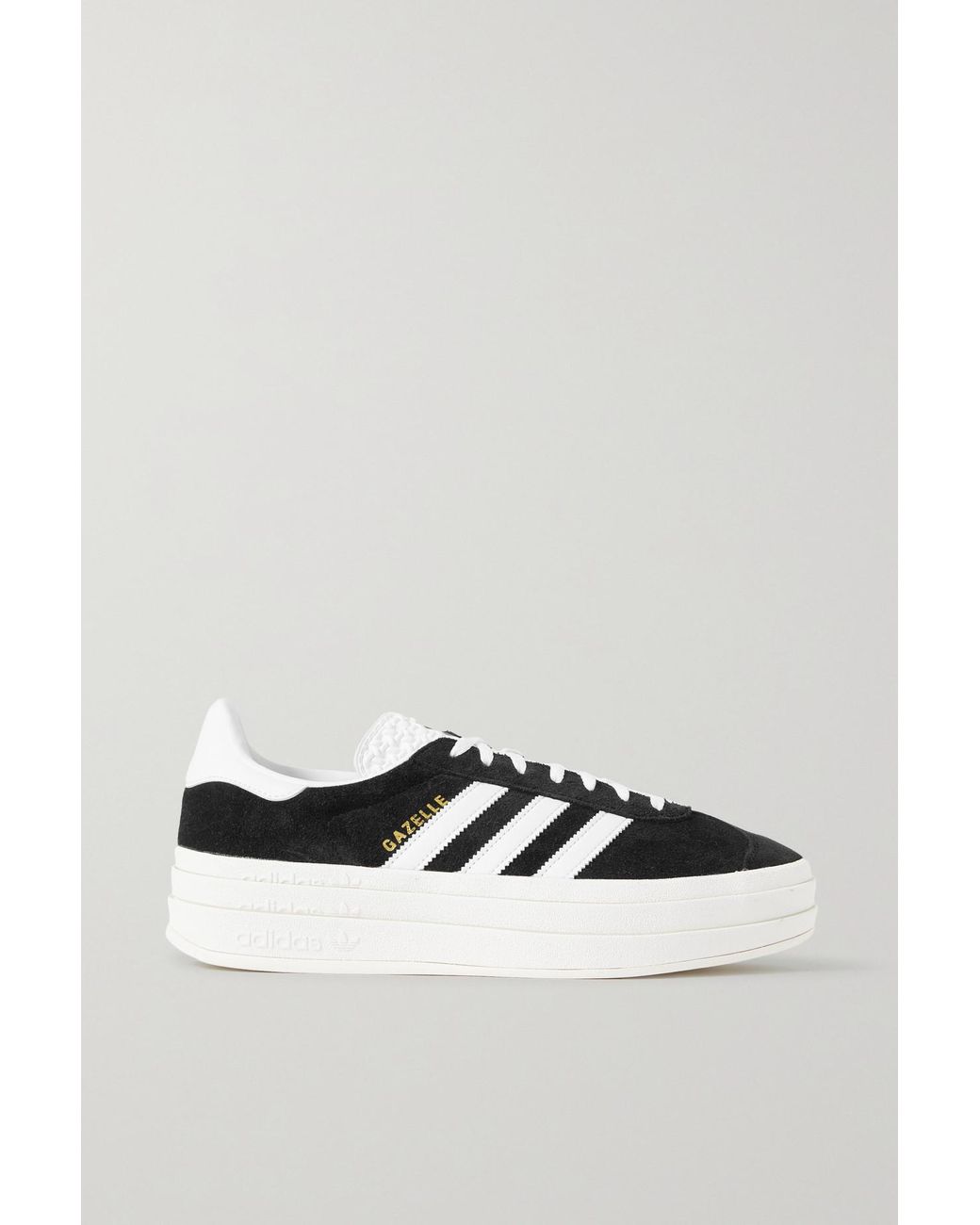 Adidas Originals Gazelle Bold Leather-Trimmed Suede Sneakers In Grey | Lyst  Uk