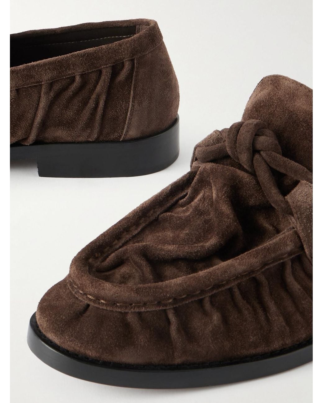 Bottega Veneta Brown Astaire Knotted Suede Loafers