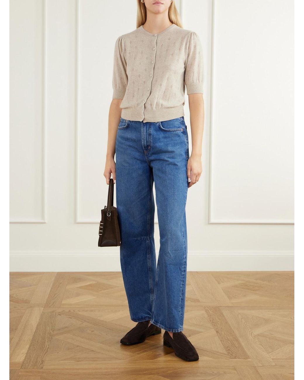 Citizens of Humanity Blue Miro Long Regenerative Cotton Barrel-Leg Jeans