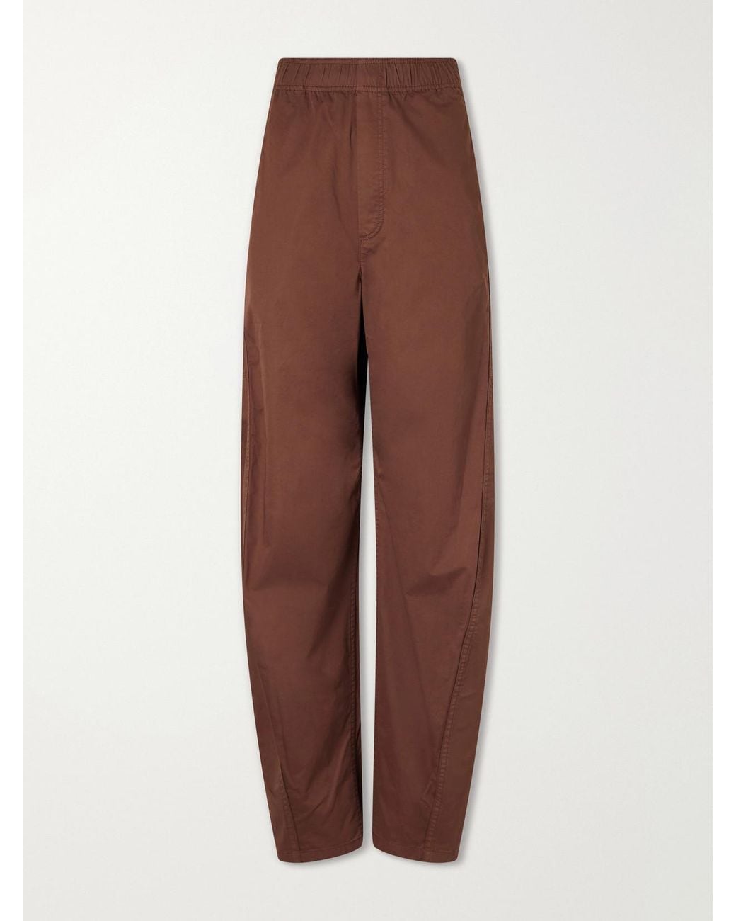 Tibi Brown Garment-Dyed Cotton-Blend Gabardine Wide-Leg Winslow Pants