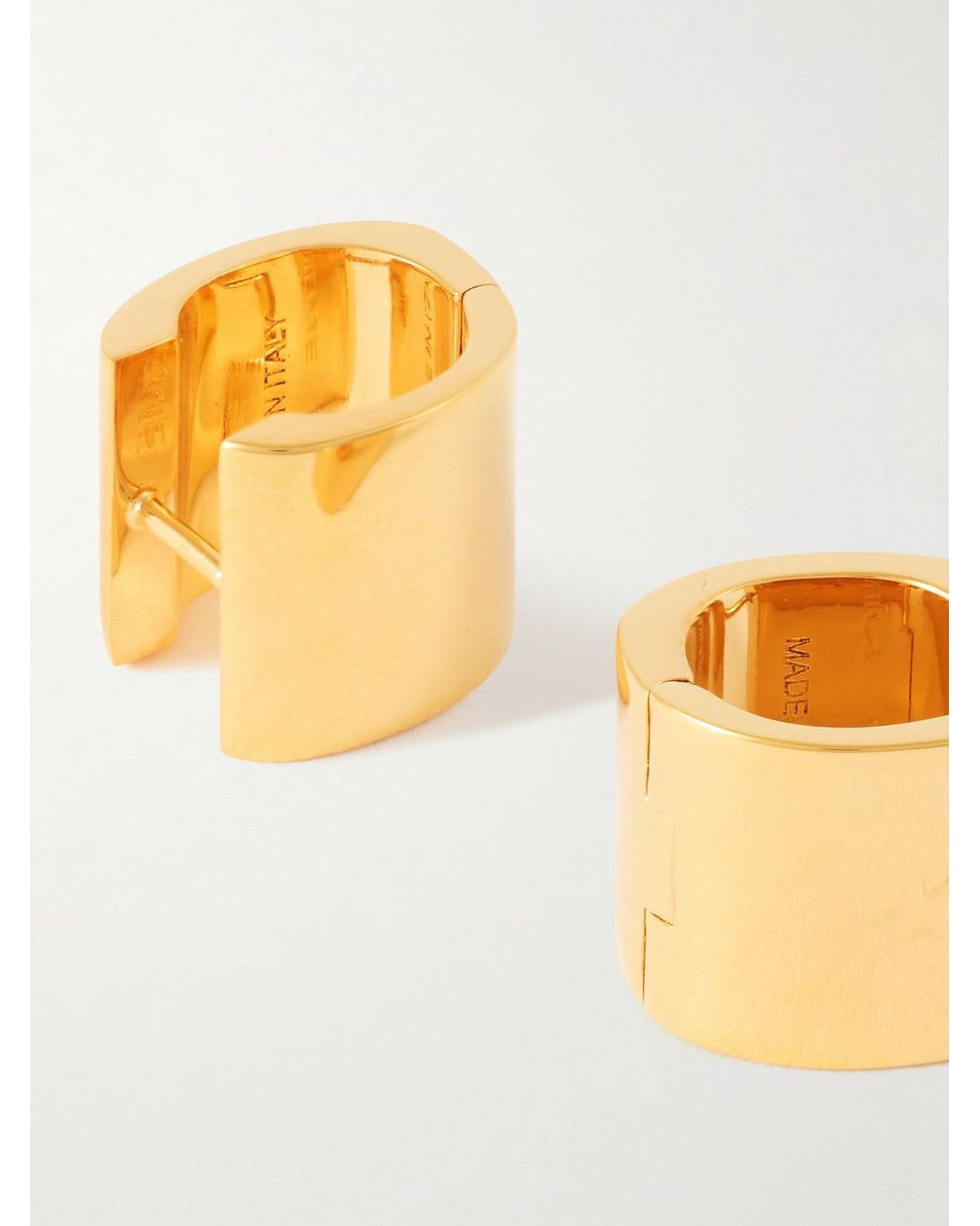 Totême  Metallic Petite Signature Recycled-Plated Hoop Earrings