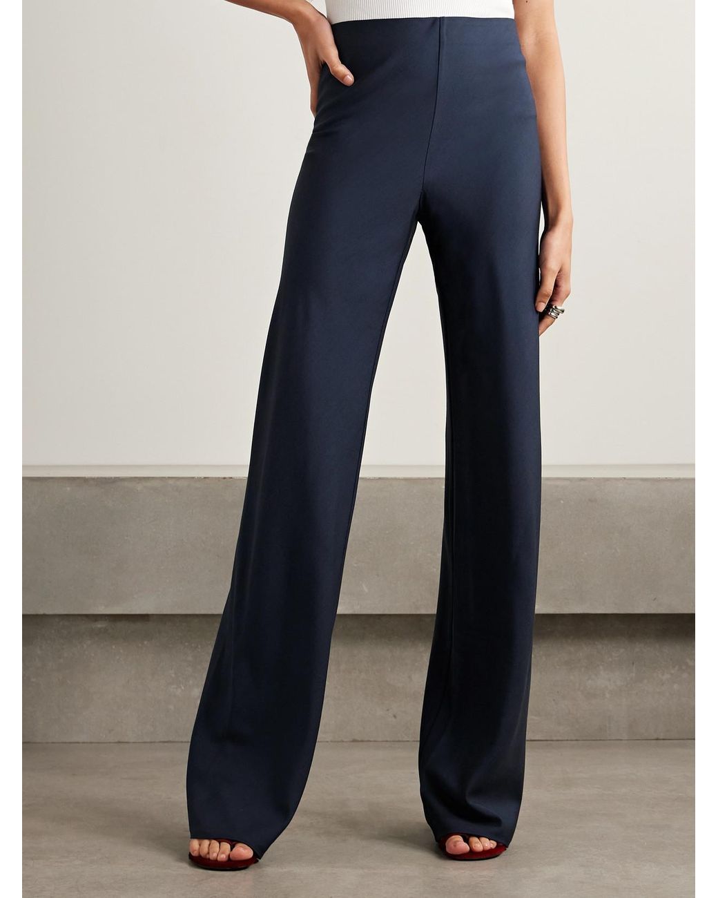 Kallmeyer Blue Adira Twill Wide-Leg Pants