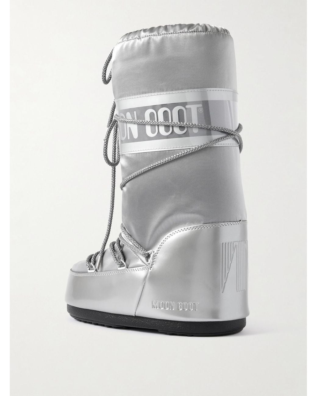 Moon Boot Gray Icon Glance Metallic Shell And Pvc Snow Boots