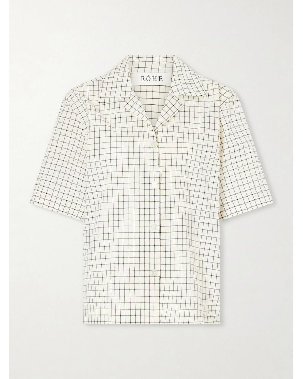 Rohe White Checked Cotton-Blend Shirt