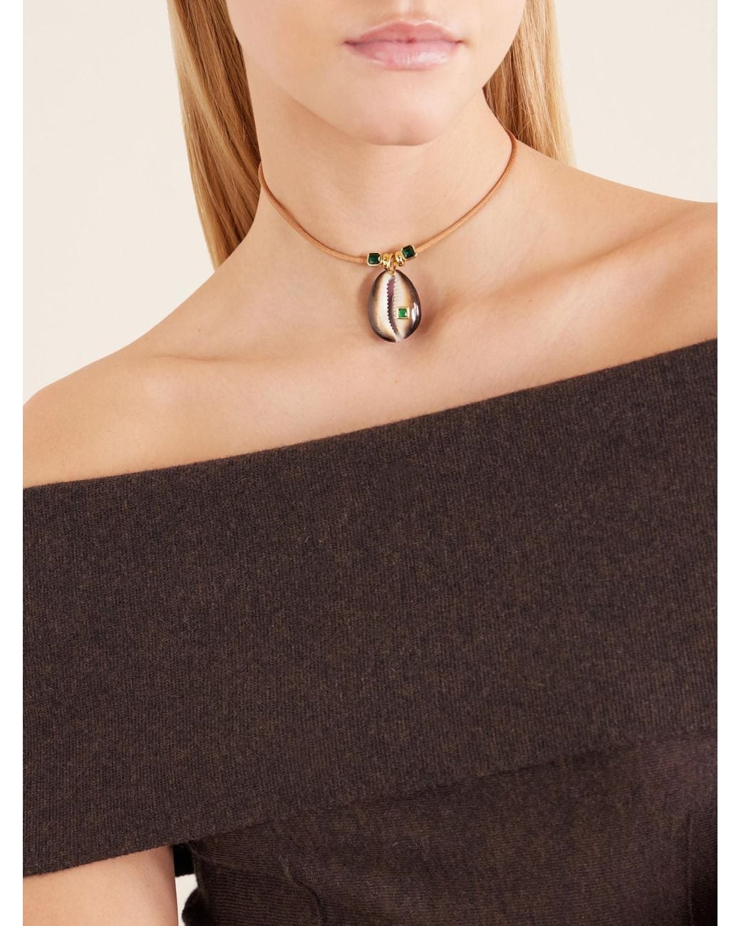 Joolz by Martha Calvo Natural Raya Suede Beaded Necklace