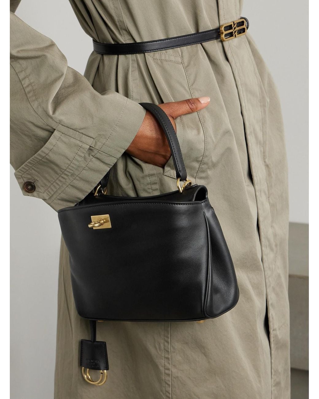 Balenciaga Black Rodeo Mini Leather Top-Handle Bag