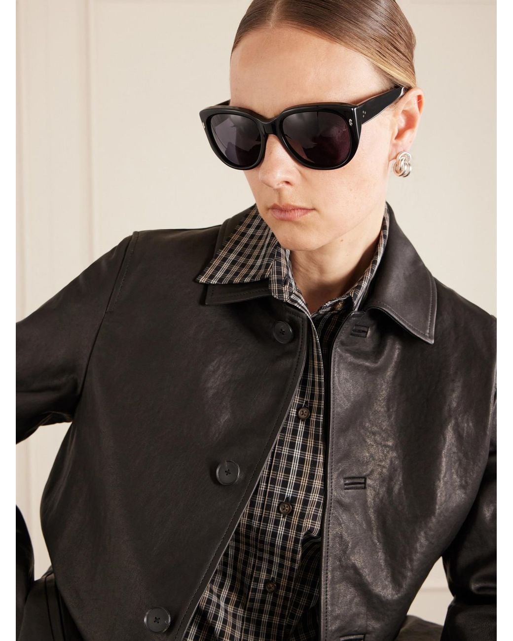 Jacques Marie Mage Black Roxy Round-Frame Acetate Sunglasses