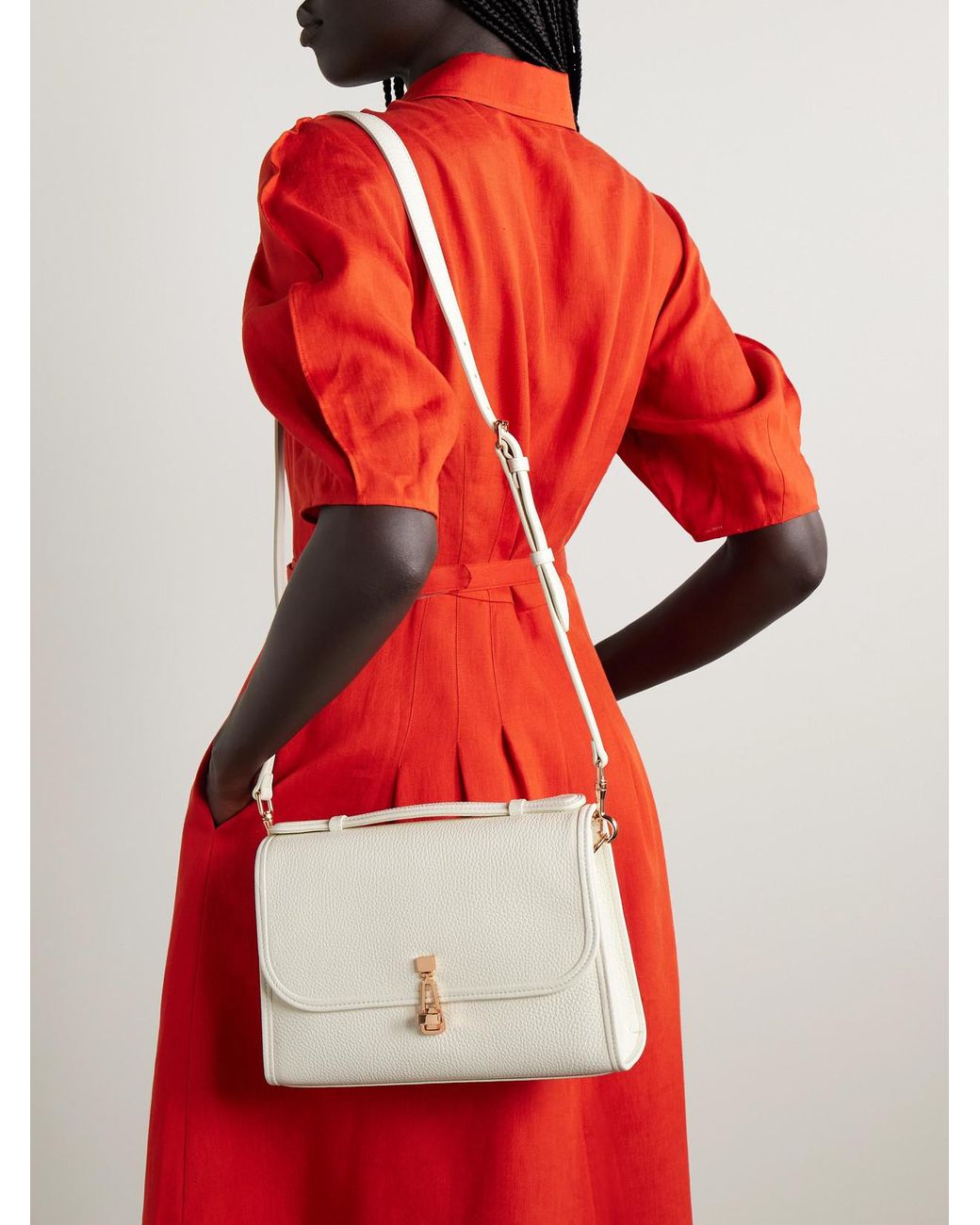 Gabriela Hearst Natural Leonora Medium Textured-Leather Shoulder Bag
