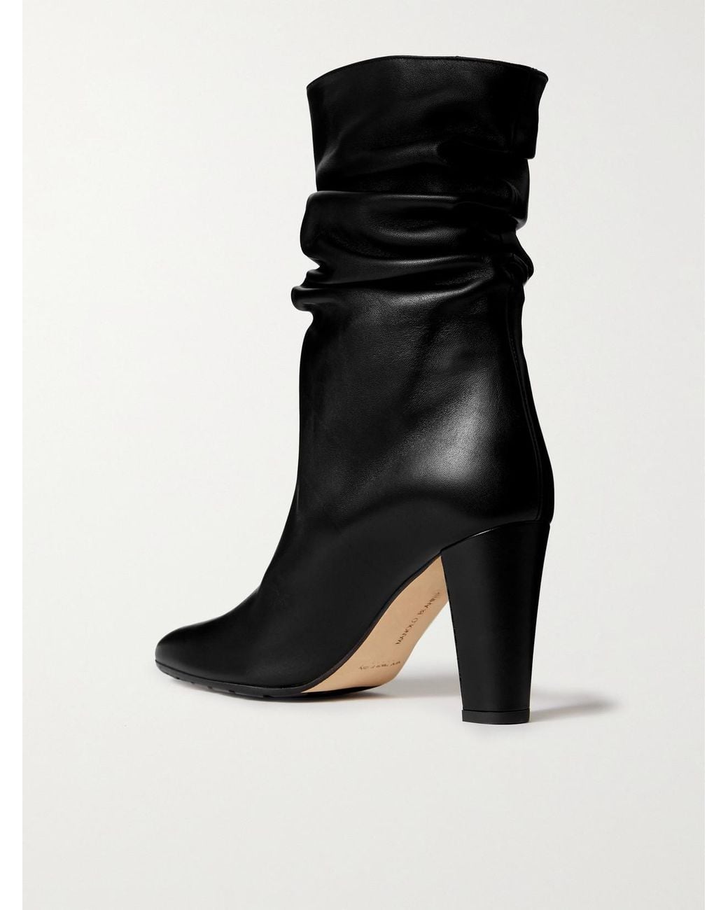 Manolo Blahnik Black Calasso 90 Leather Ankle Boots