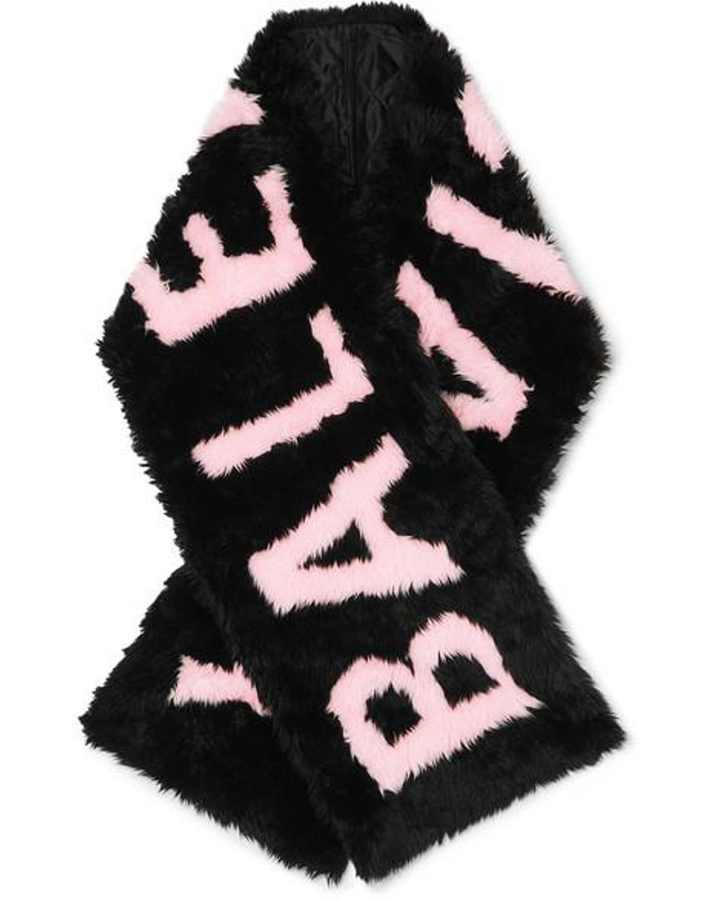 Balenciaga Intarsia Faux Fur Scarf in Black | Lyst