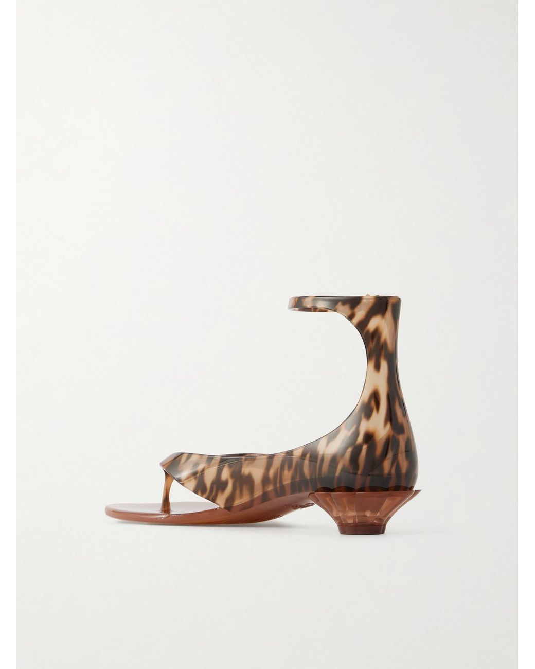 Chloé Brown Jelly Leopard-Print Rubber Sandals