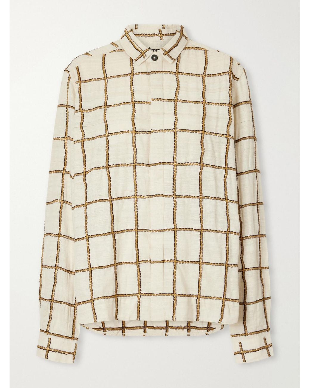 Kartik Research Natural Embroidered Woven Silk Shirt