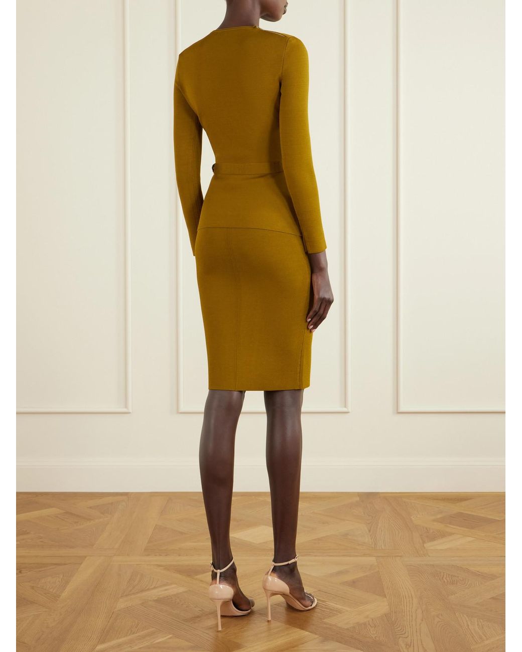 Tom Ford Green Belted Crepe Blouse