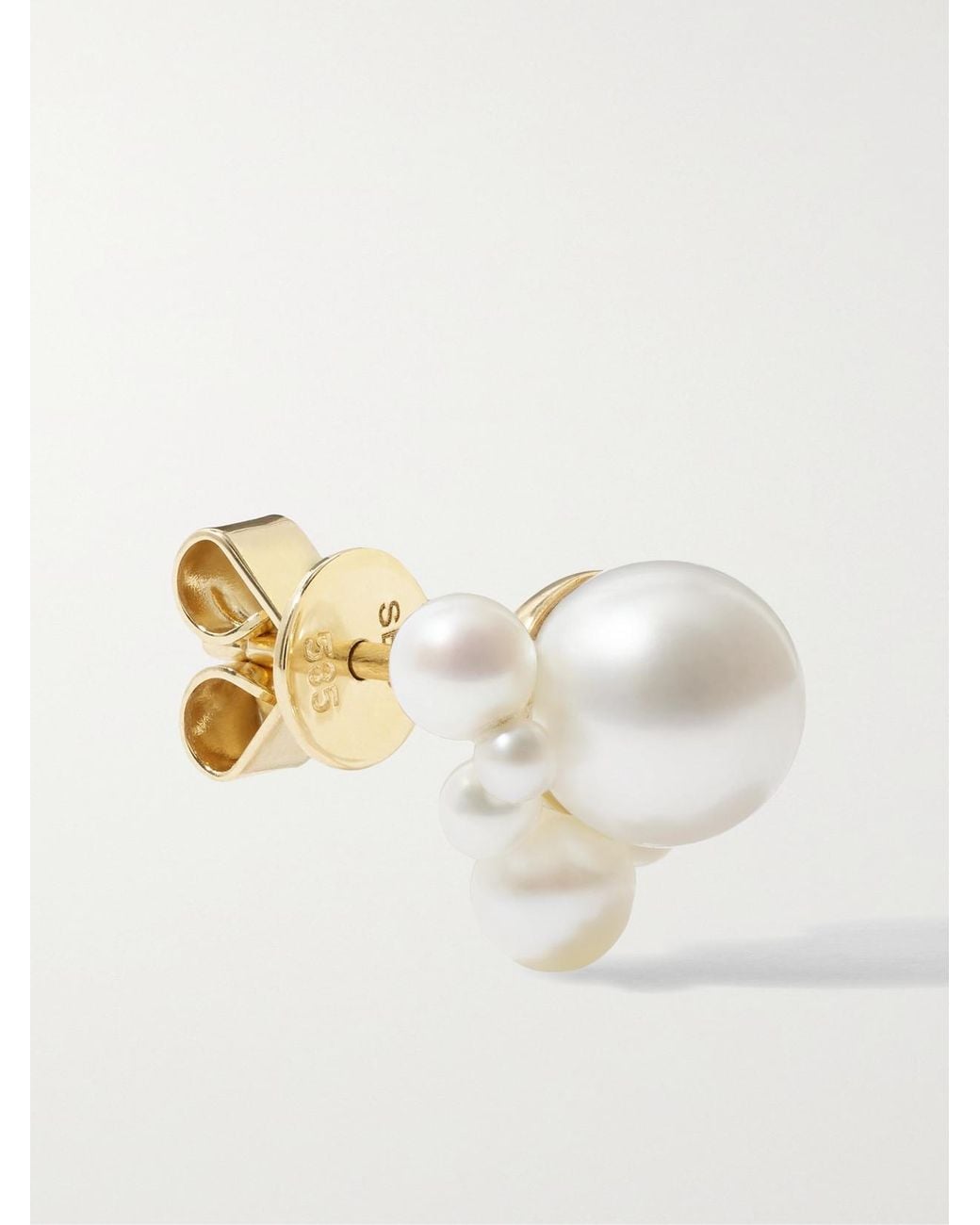 Sophie Bille Brahe White Chambre De Perle 14-Karat Pearl Single Earring
