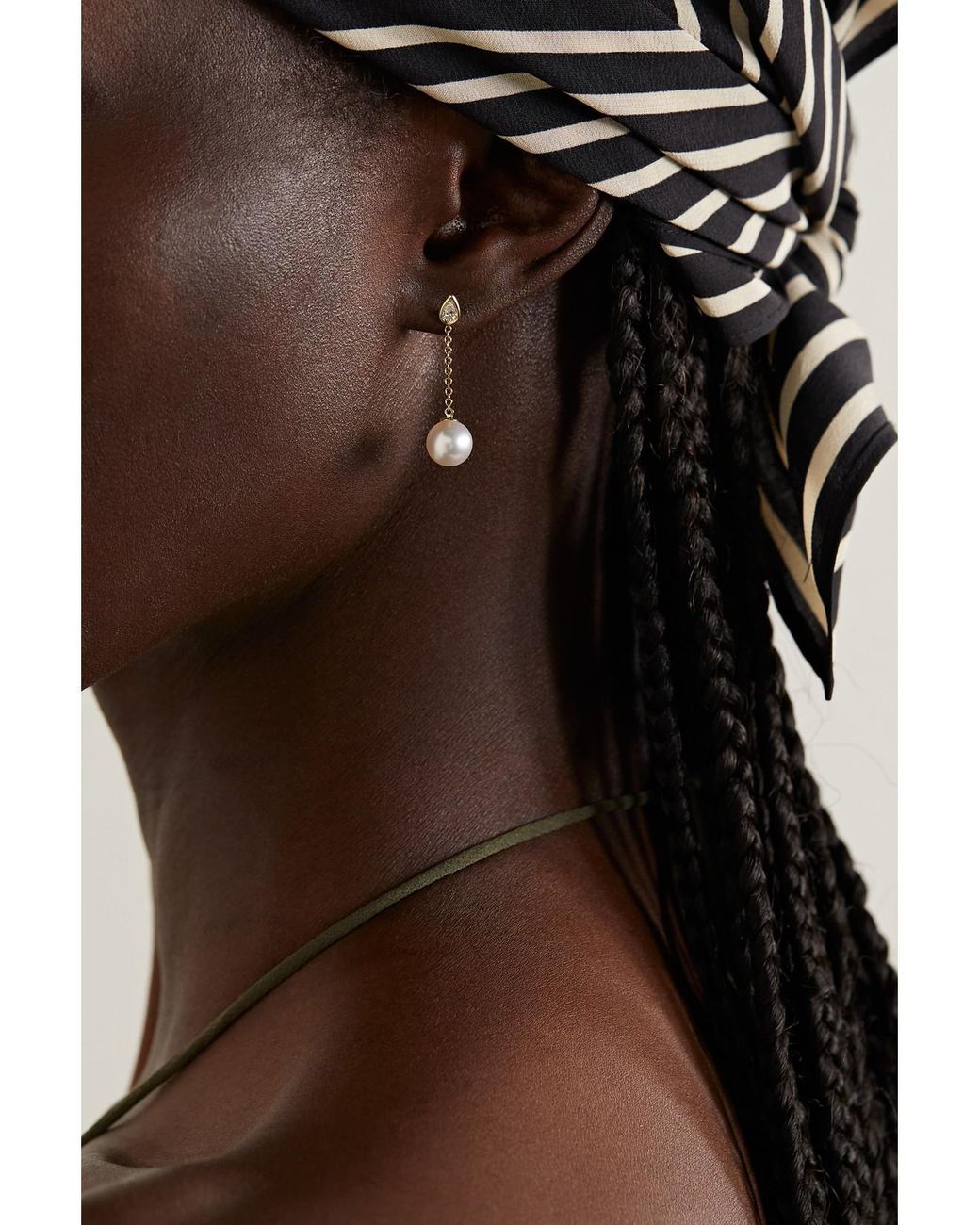 Mizuki Natural 14-Karat, Pearl And Diamond Earrings