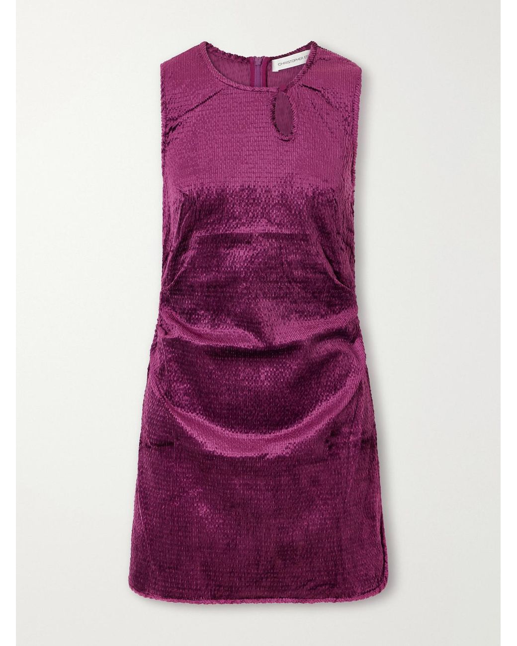 Christopher Esber Purple Loophole Cotton-Blend Corduroy Mini Dress
