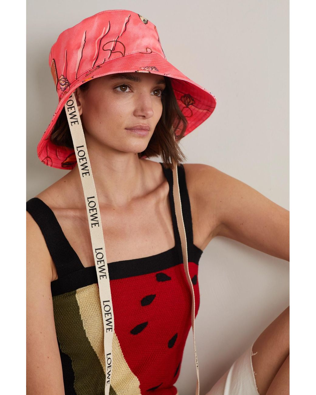 Ibiza Printed Canvas Bucket Hat 