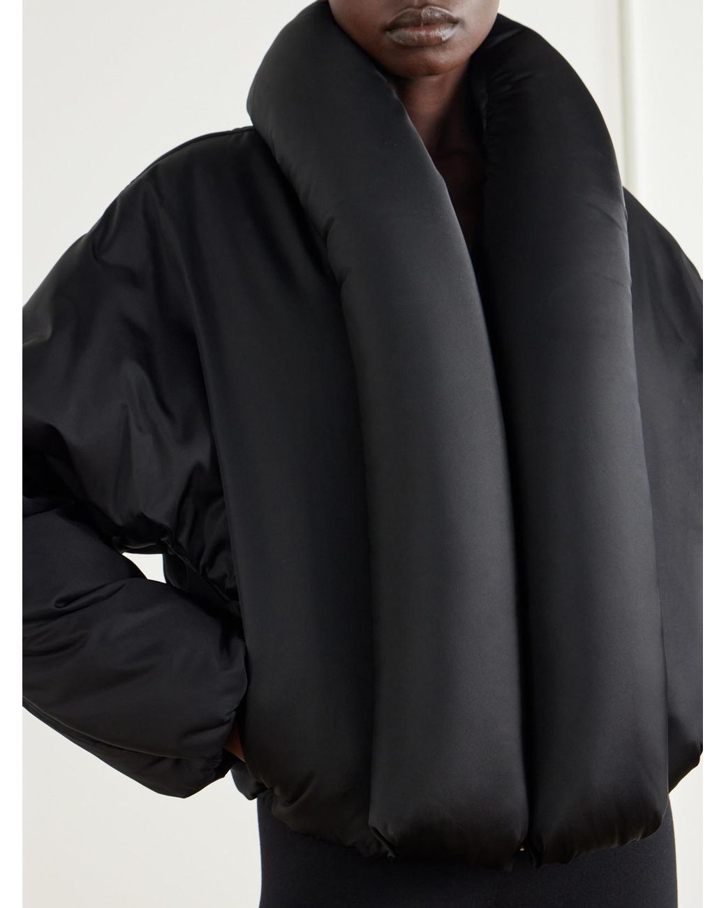 Alaïa Black Padded Shell Bomber Jacket