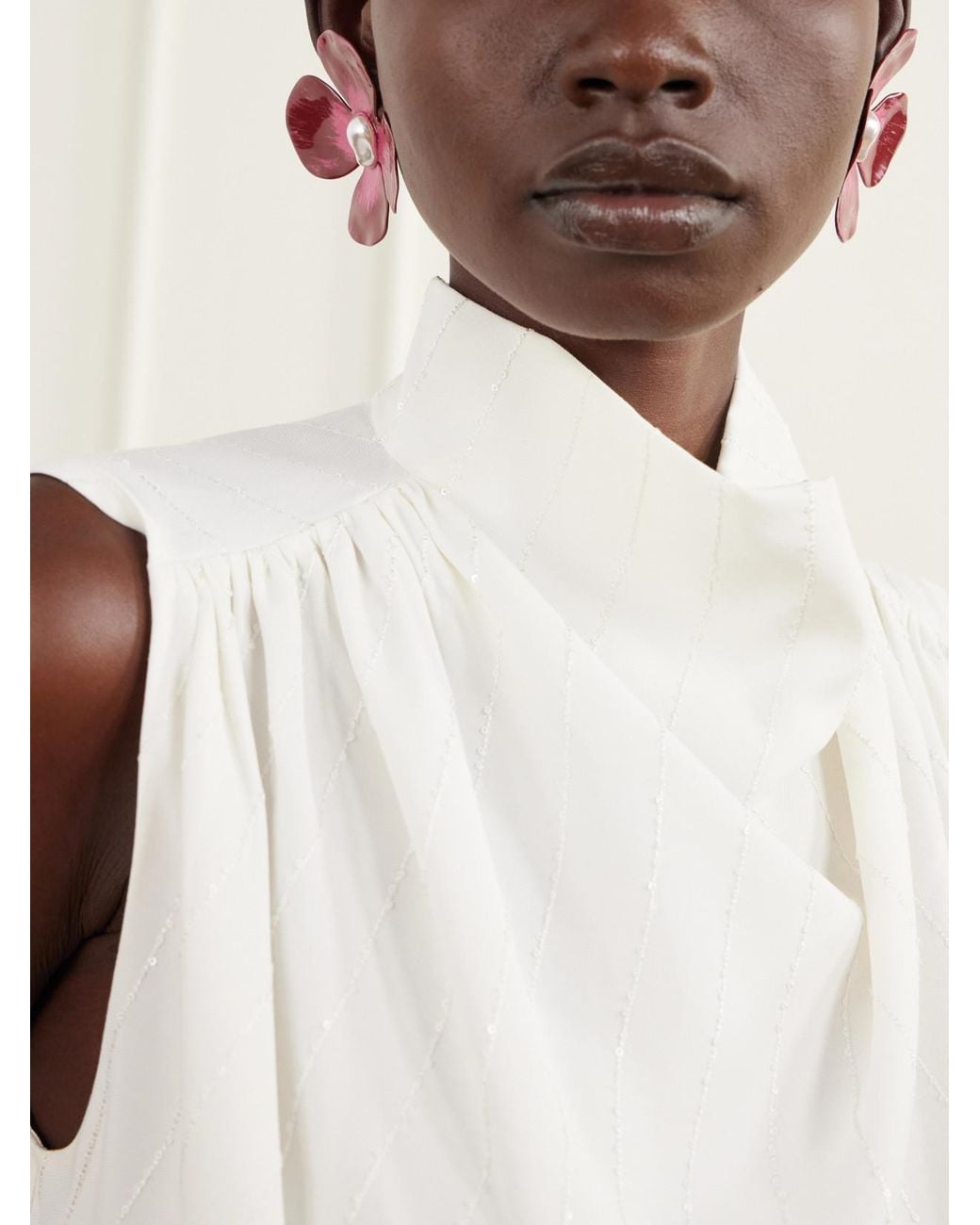 Cult Gaia Pink Lucky Pearl-Effect Enamel-Tone Earrings