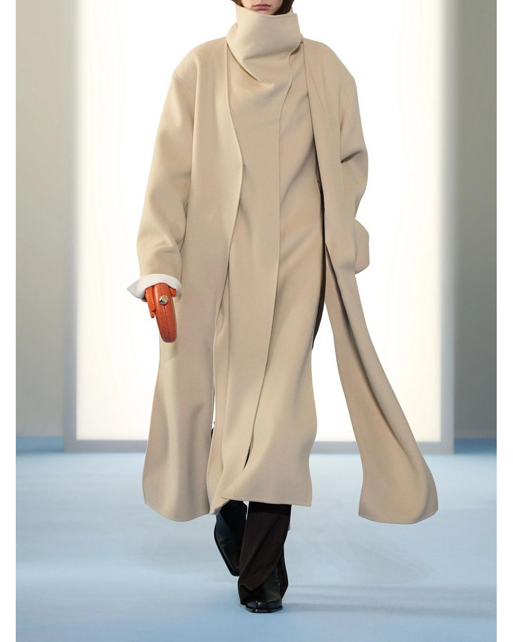 Sportmax Natural Spassenso High-Neck Wool Coat