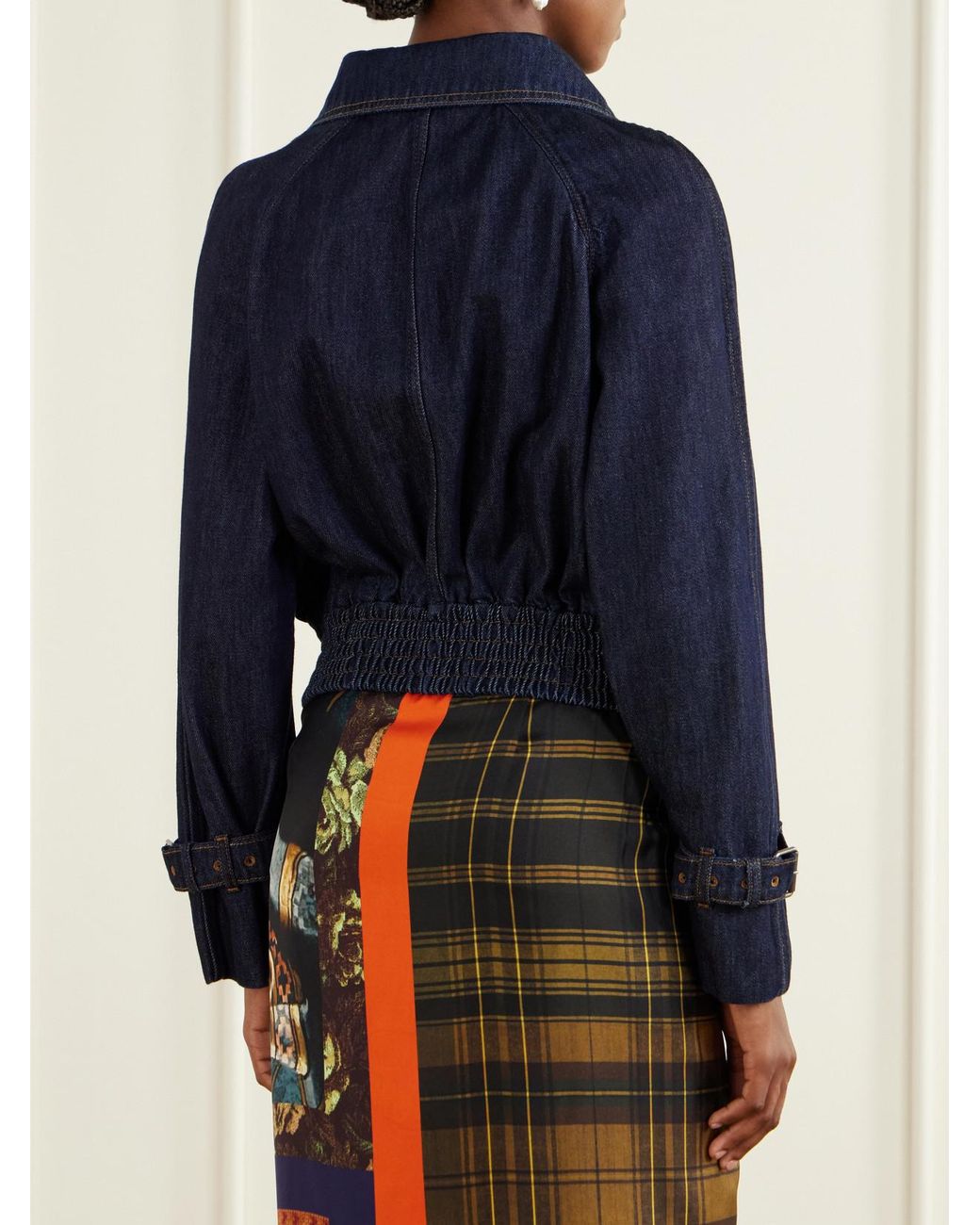 Dries Van Noten Blue Cropped Denim Jacket