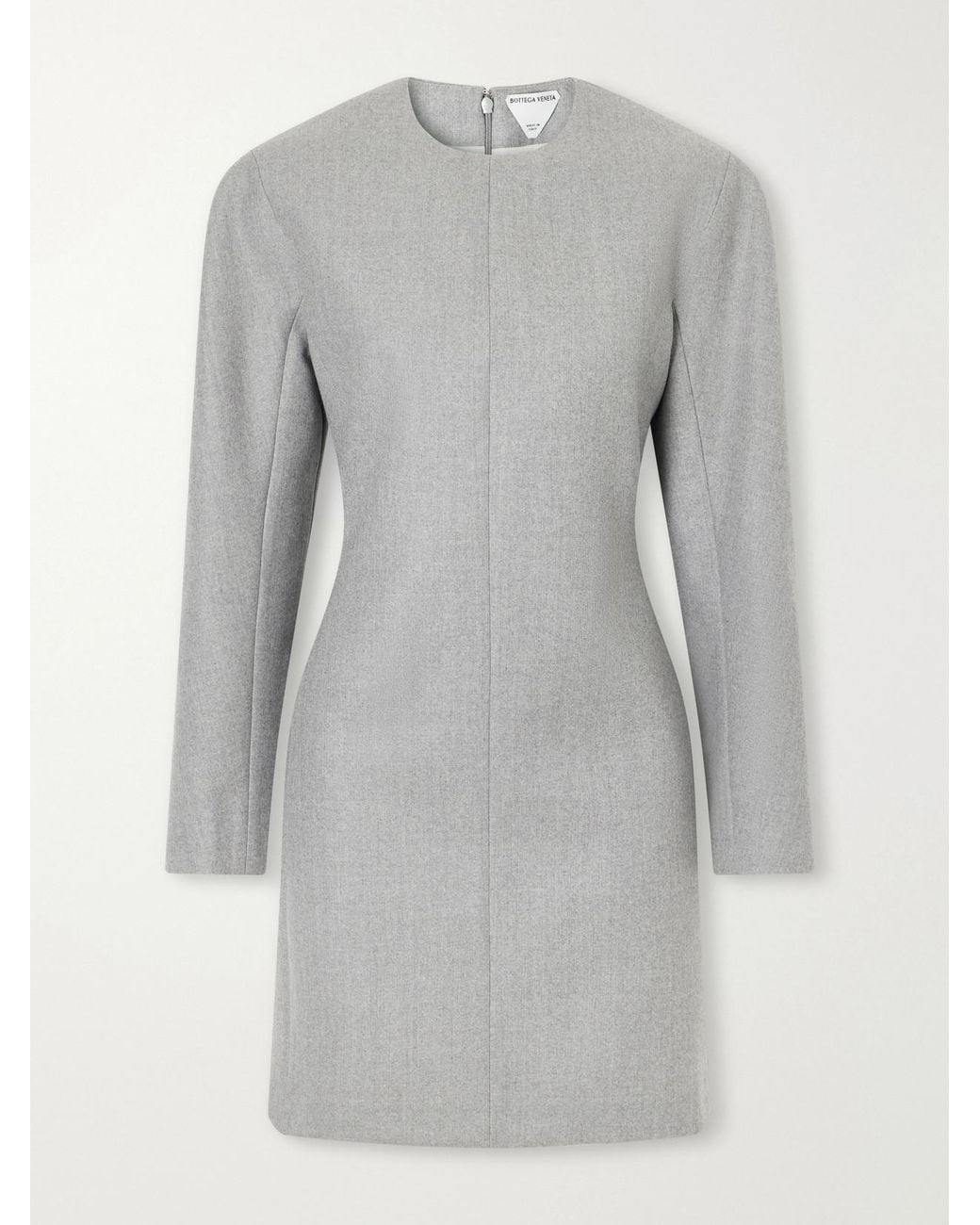 Bottega Veneta Gray Wool Knee-Length Dress