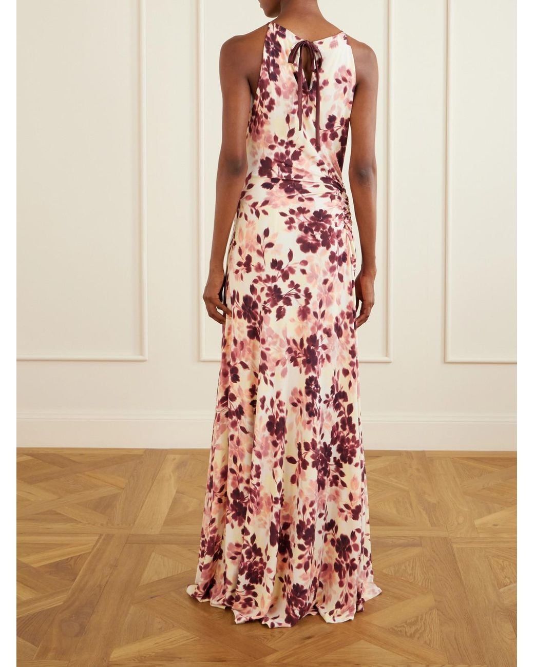 Jonathan Simkhai Pink Cerin Printed Jersey Halterneck Gown