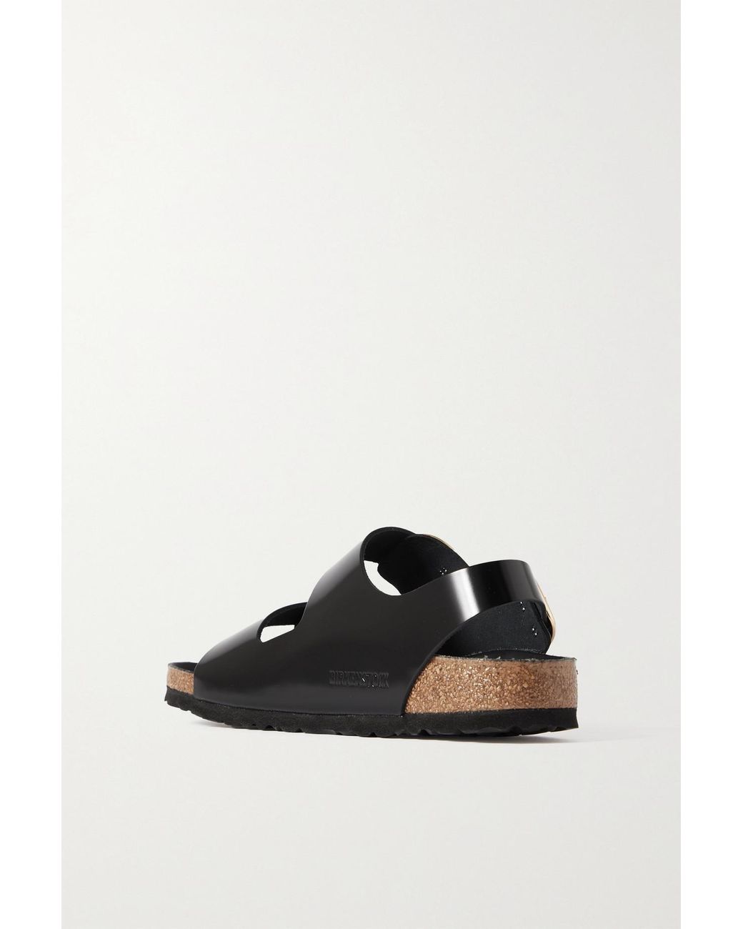 Birkenstock Milano Glossed leather Slingback Sandals in Black