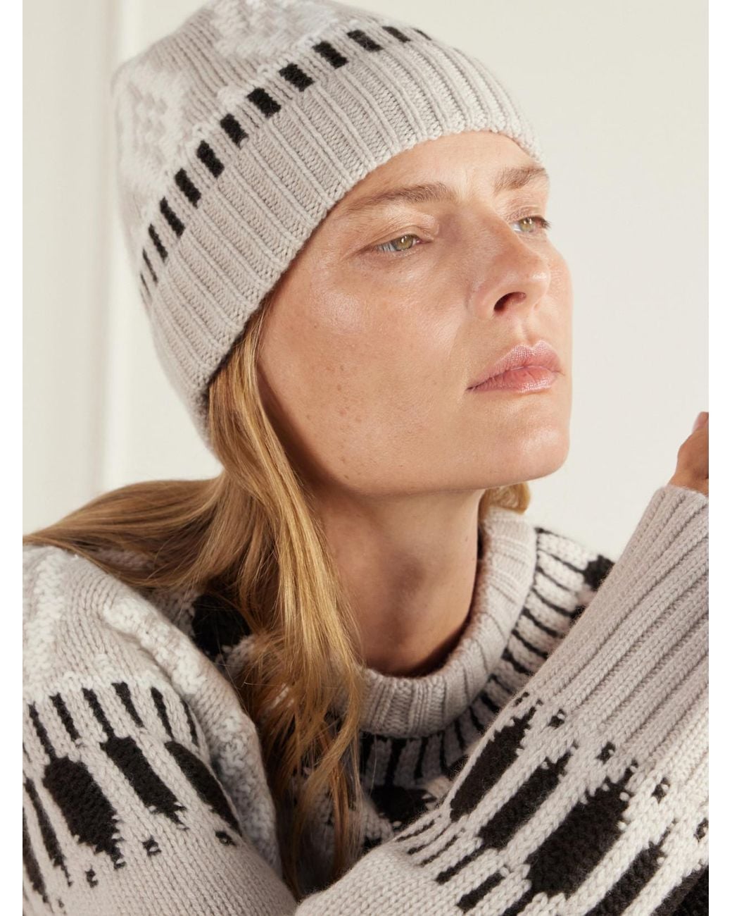 arch4 Natural Lorenz Fair Isle Cashmere Beanie