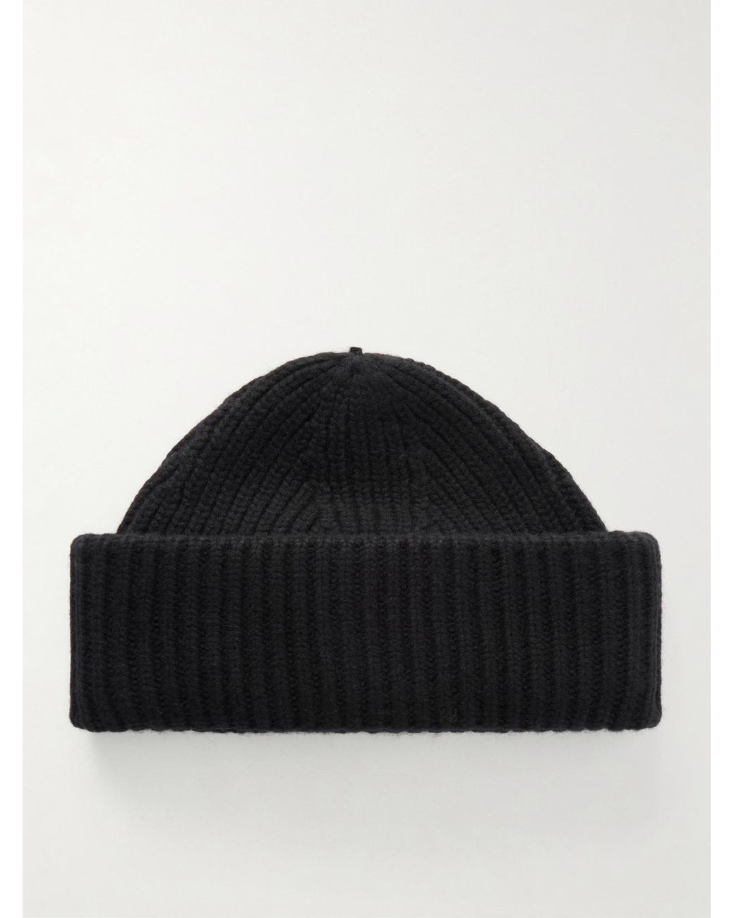 Yves Salomon Black Ribbed Wool And Cashmere-Blend Beanie