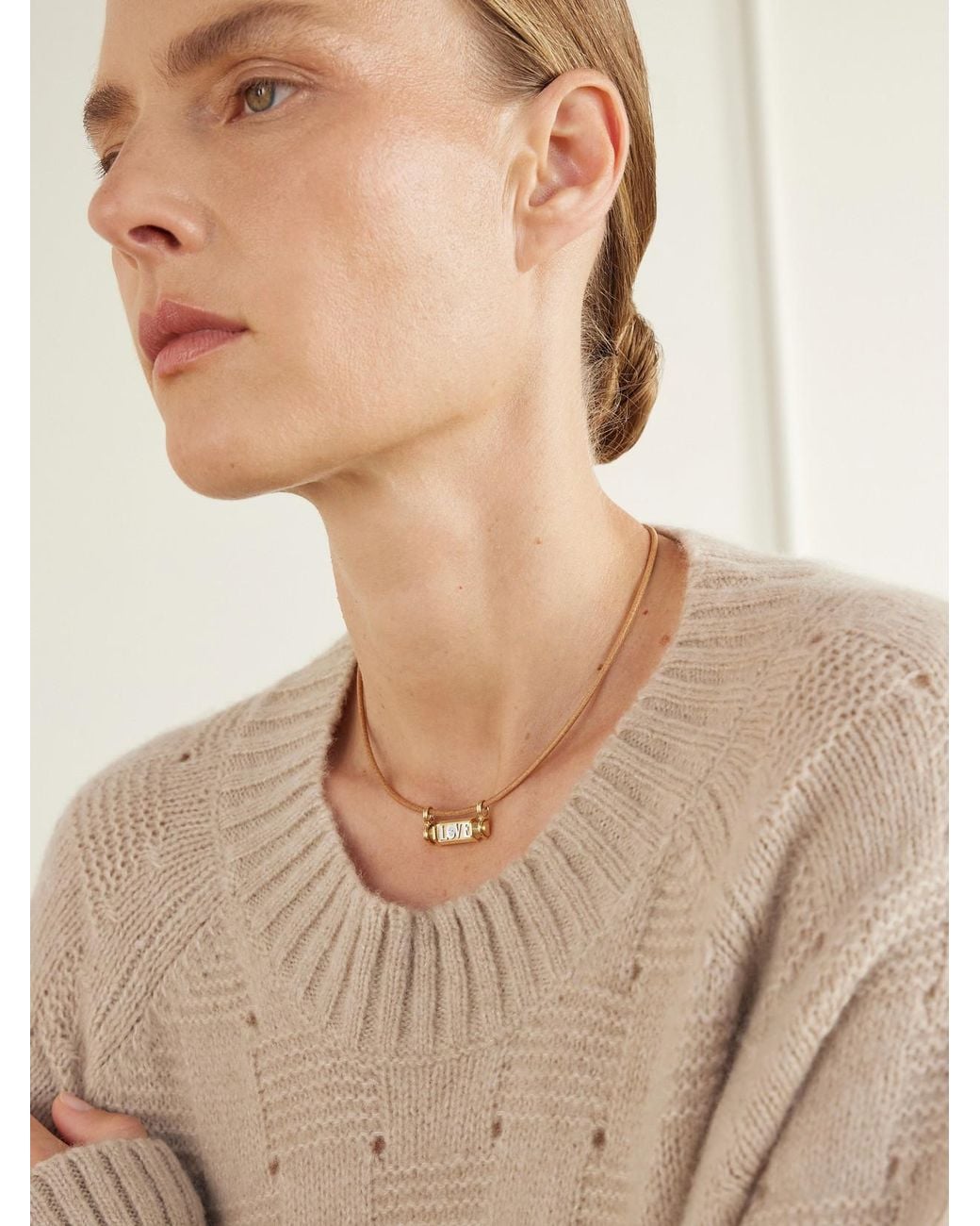 Marie Lichtenberg Natural Love Smash Locket 18-Karat And, Diamond And Leather Necklace
