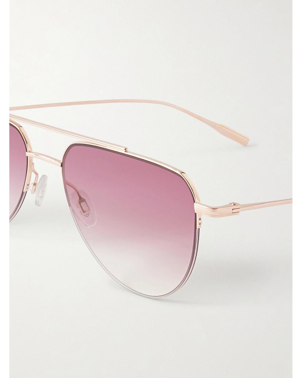 Barton Perreira Pink Mcnair Aviator-Style Metal Sunglasses