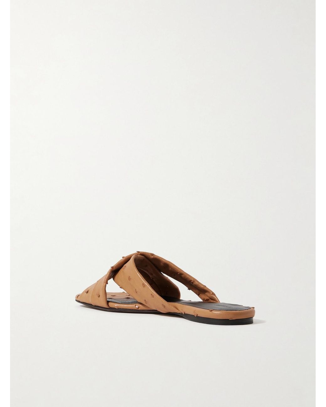 Khaite Brown Liria Ostrich Sandals