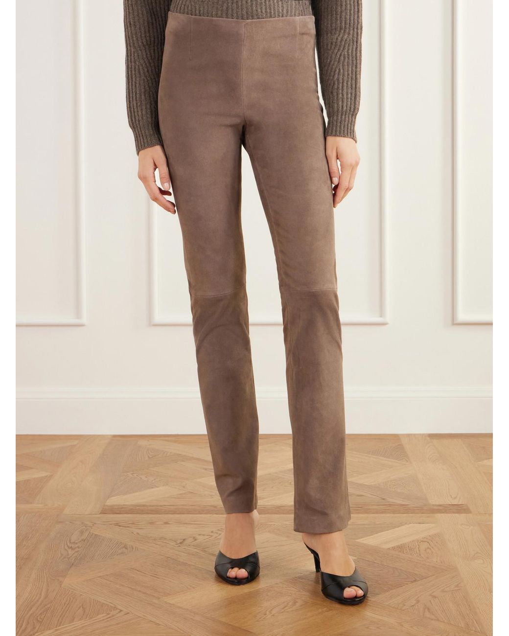 Arma Natural Albie Paneled Suede Leggings