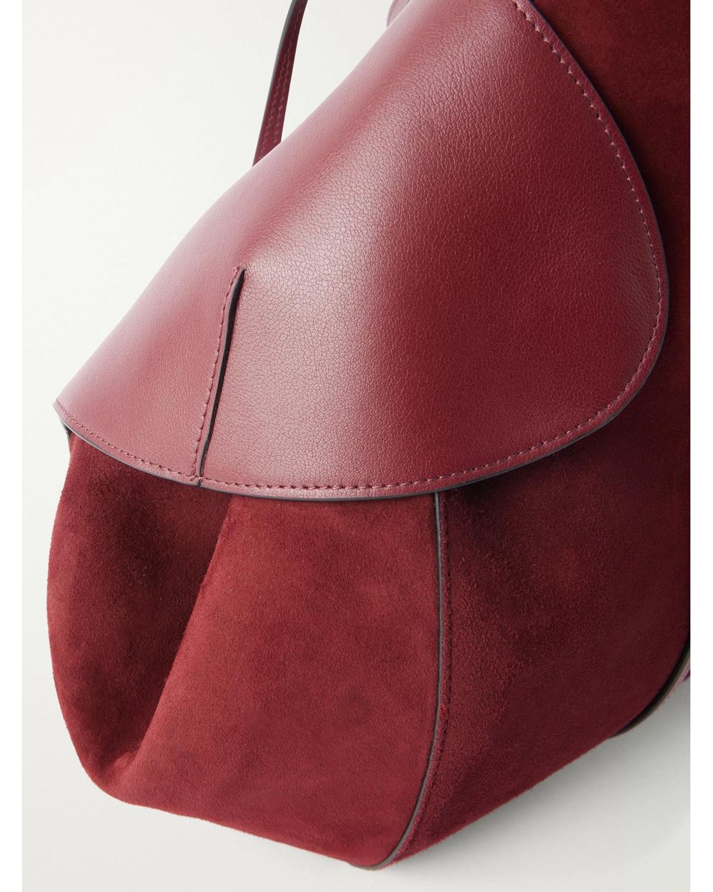 Neous Red Berenices Suede And Leather Tote