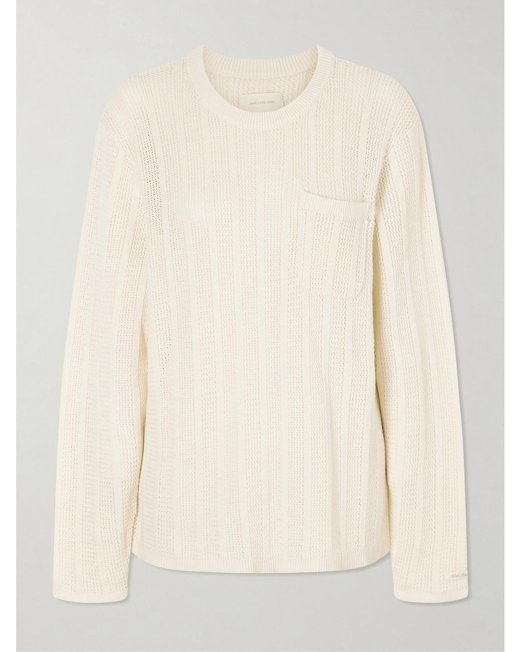 Aimé Leon Dore Natural Open-Knit Cotton Sweater