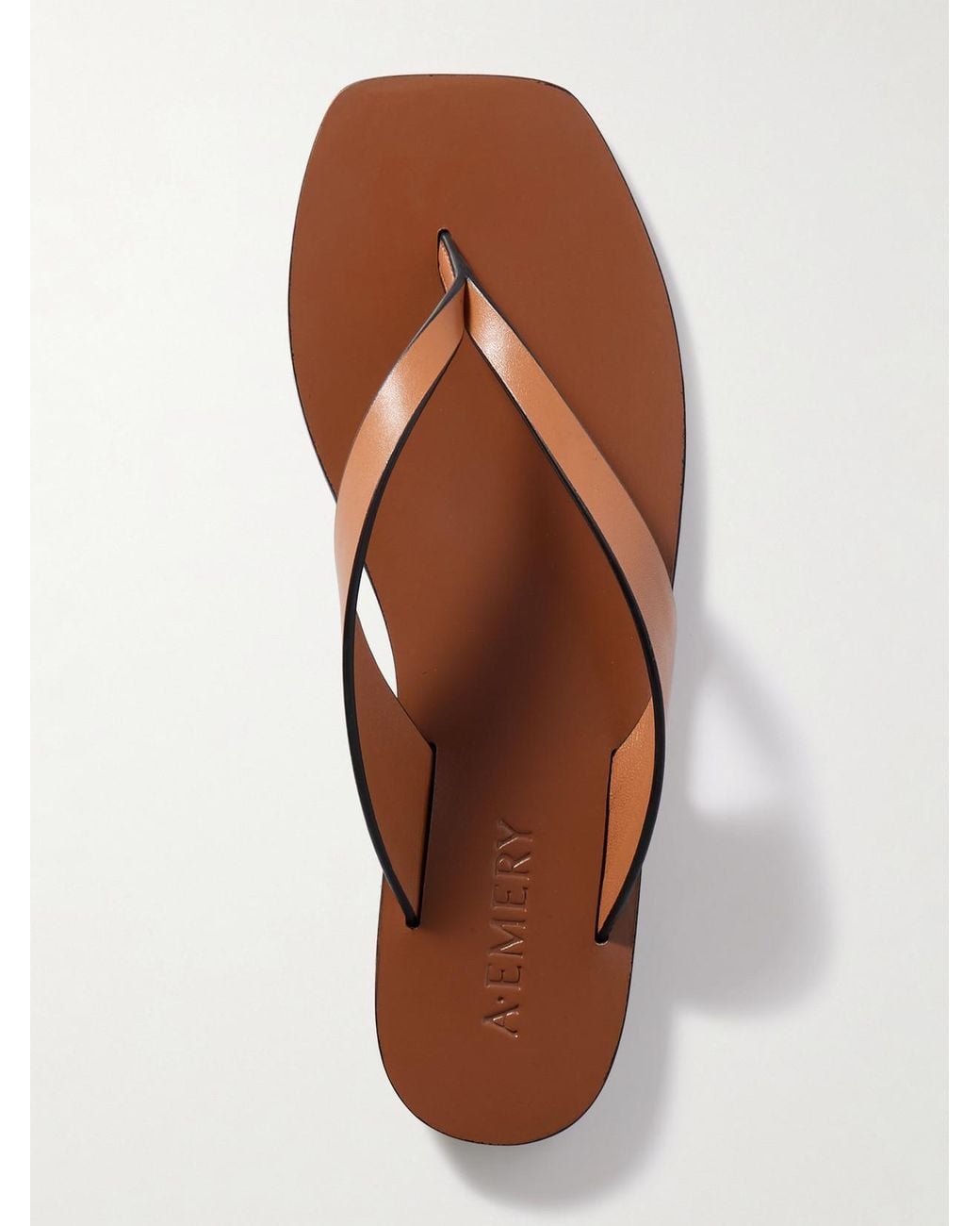A.Emery Brown Kinto Leather Flip Flops