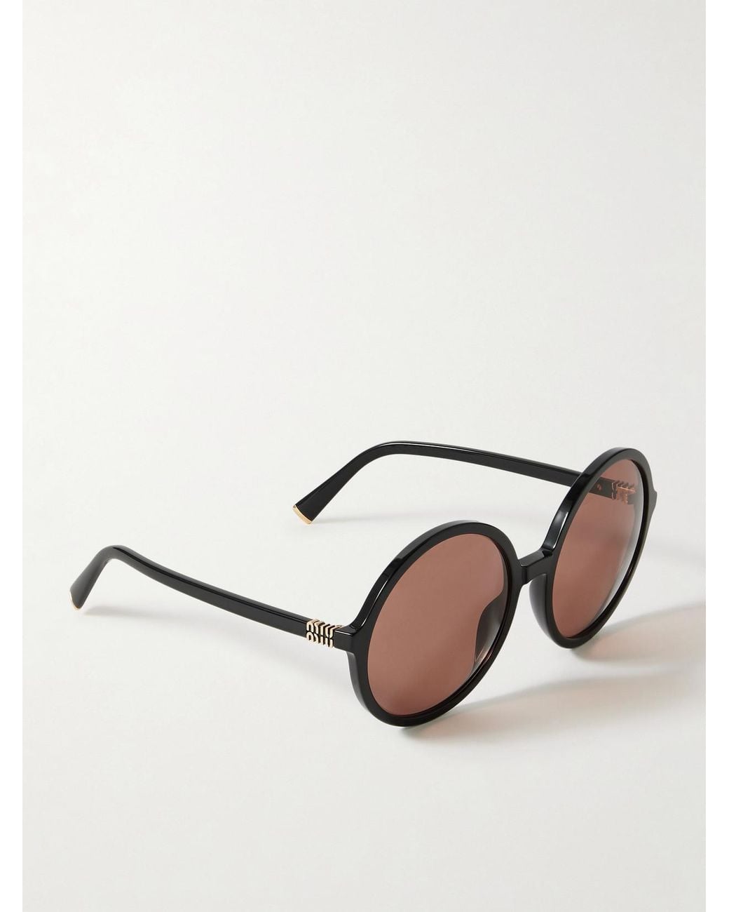 Miu Miu Natural Round-Frame Acetate Sunglasses