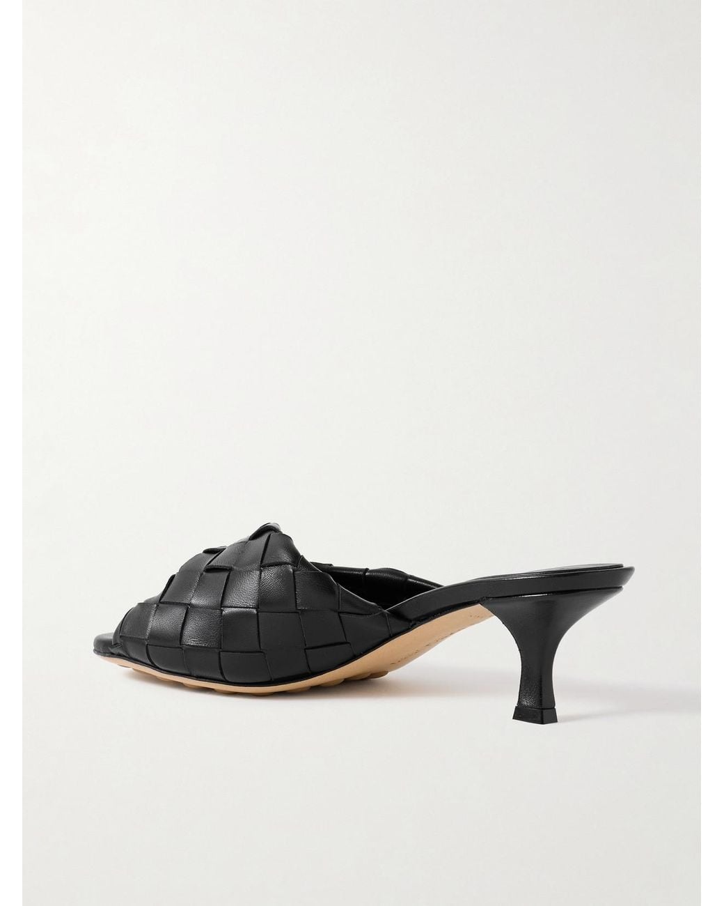 Bottega Veneta Black Blink Twisted Intrecciato Leather Mules