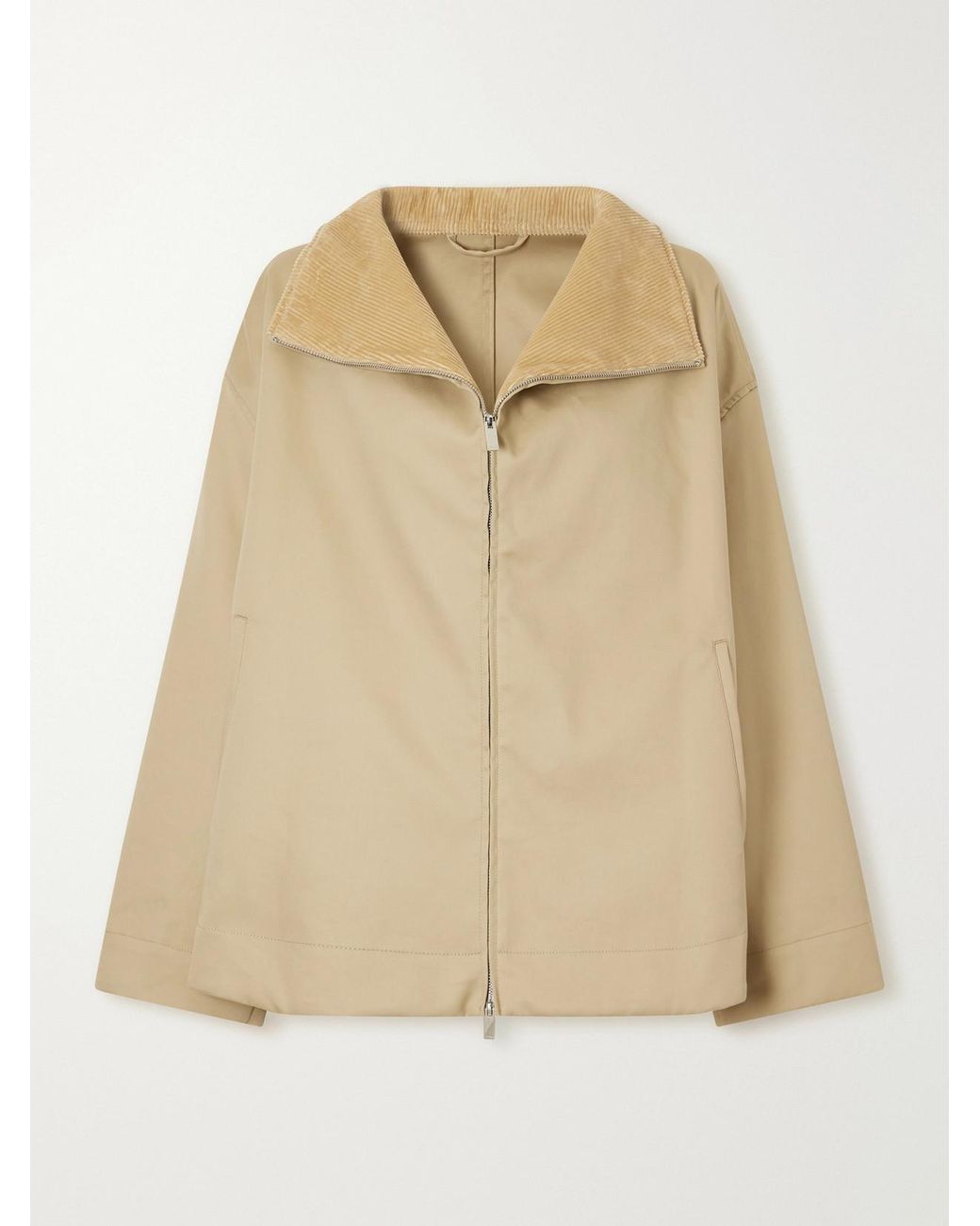Totême Natural Zipped Country Waxed-Cotton Jacket