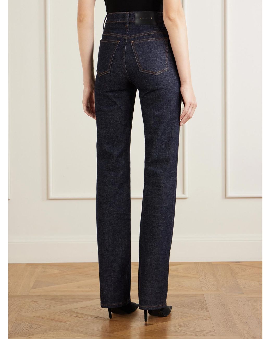 Khaite Blue Danielle High-Rise Straight-Leg Jeans