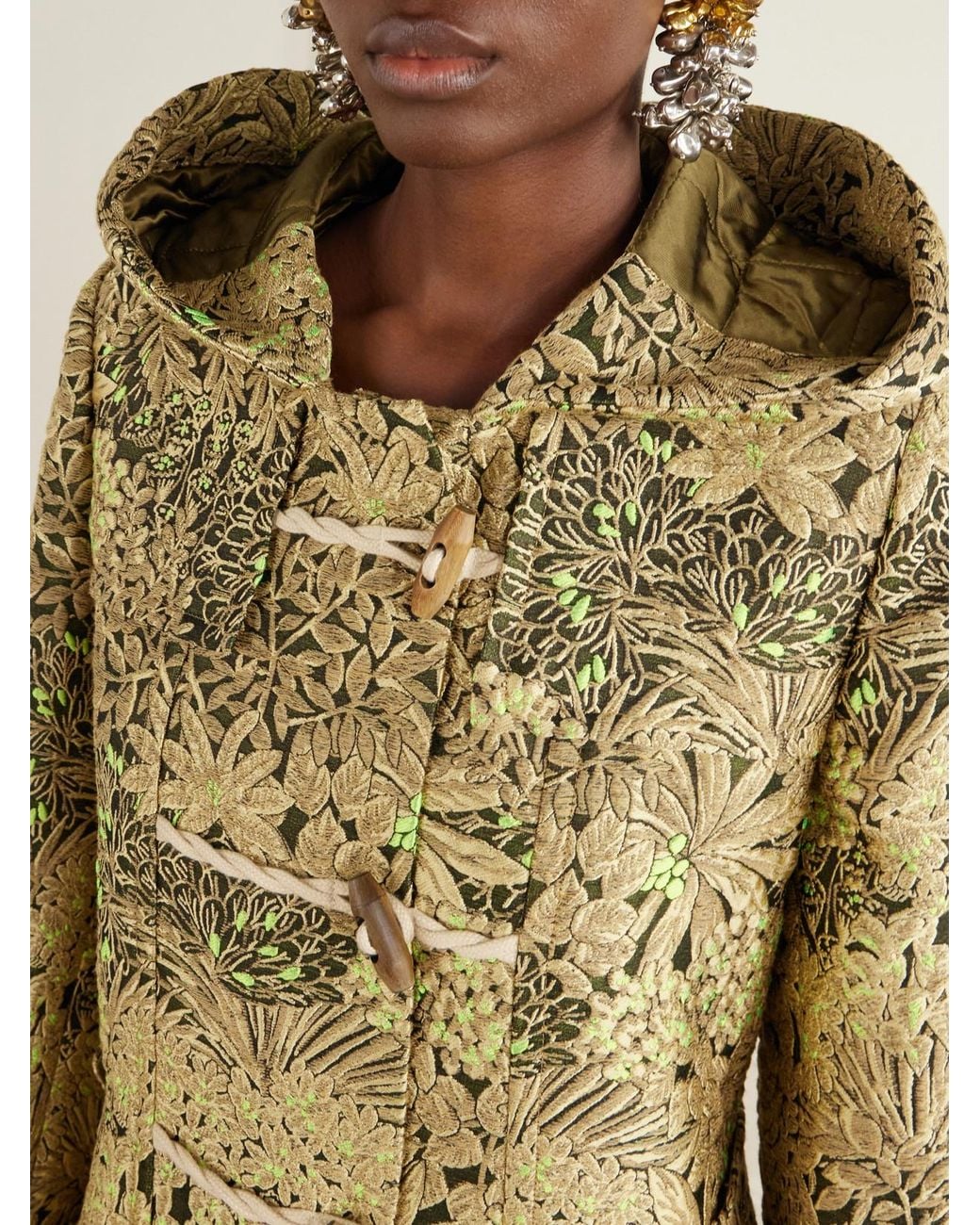 Dries Van Noten Metallic Paisley-Jacquard Brocade Coat