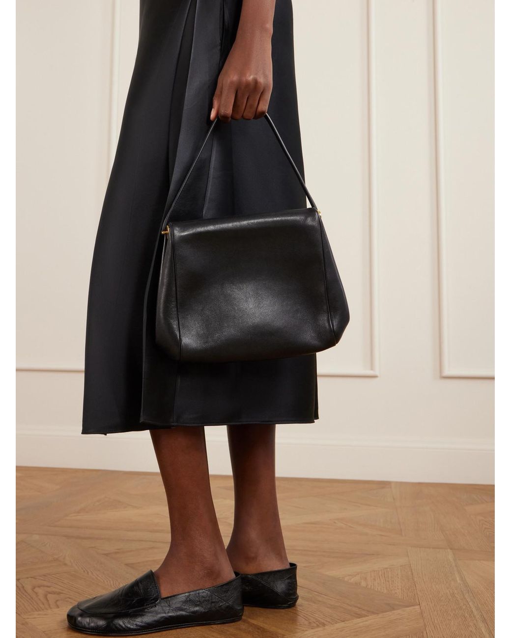 Calvin Klein Black Tina Small Leather Shoulder Bag